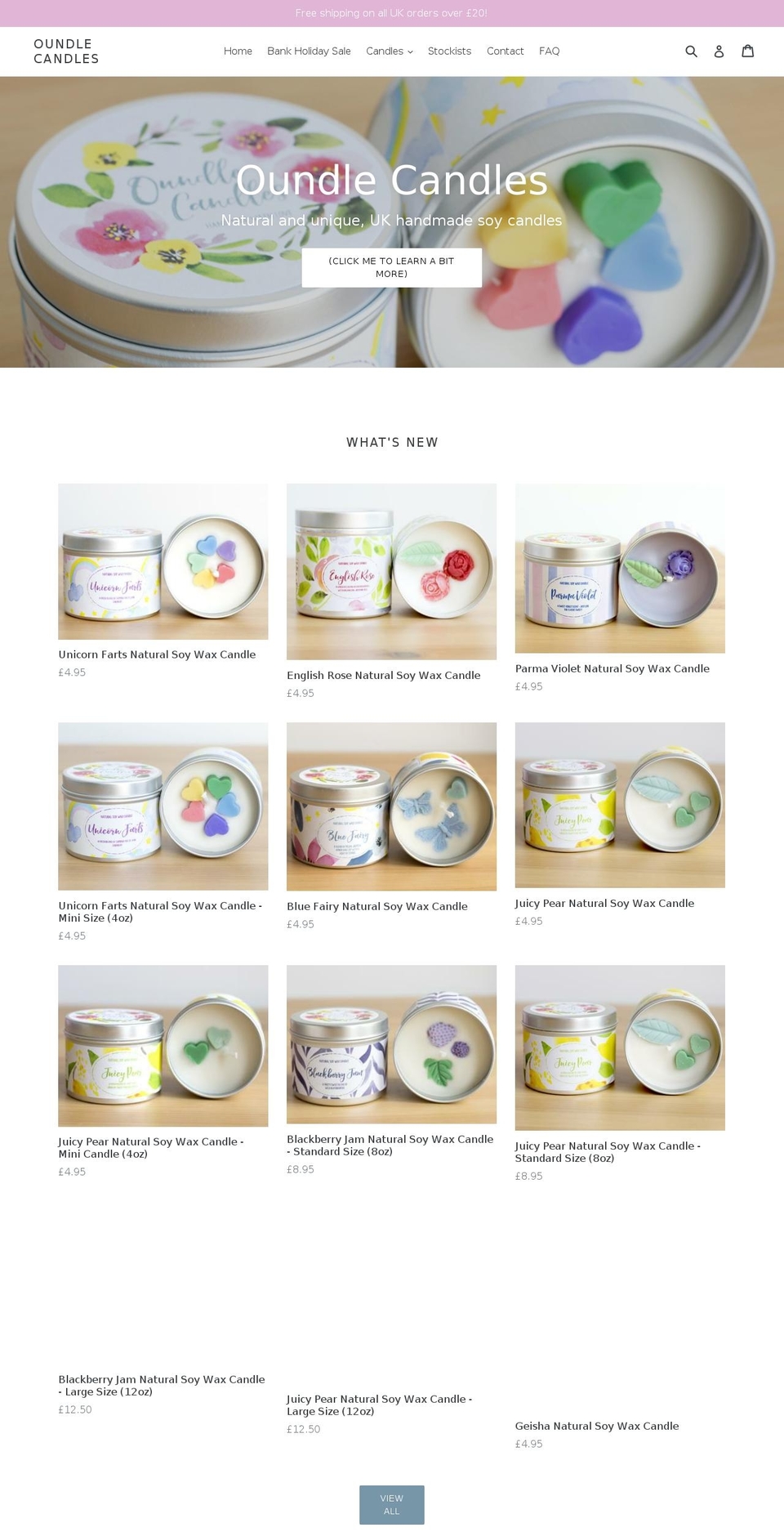 oundlecandles.com — Shopify store on .com