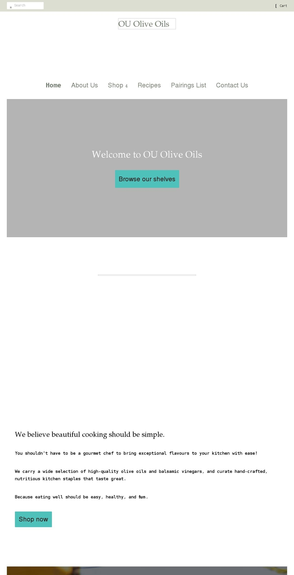 ouoliveoils.com shopify website screenshot