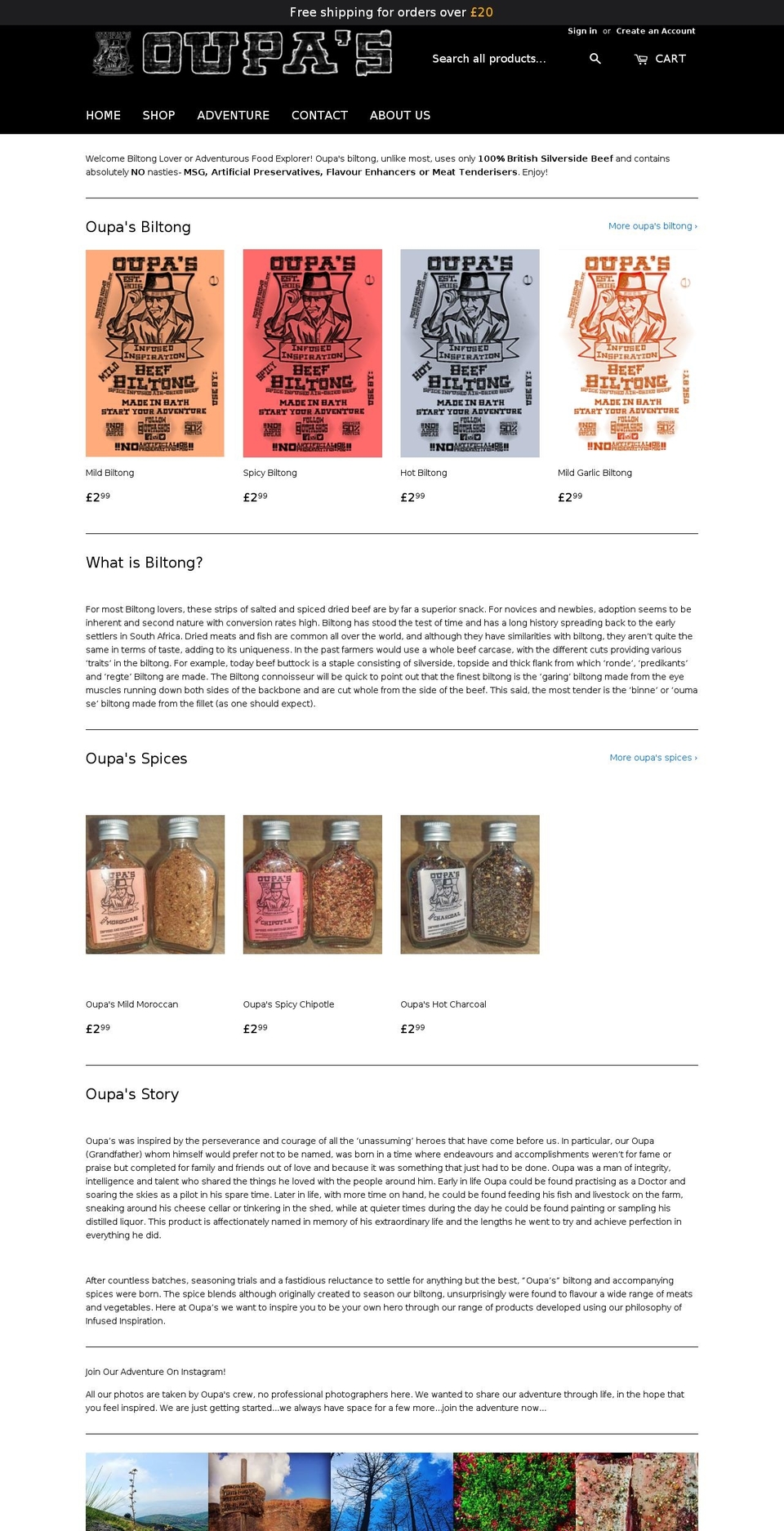 oupasbos.com — Shopify storefront screenshot