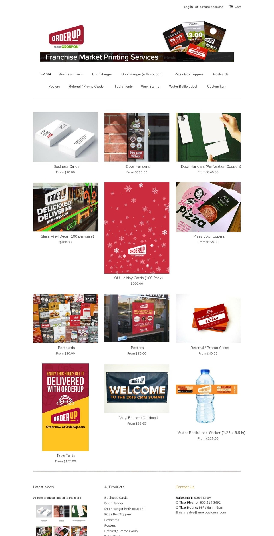ouprinting.com — Shopify storefront screenshot