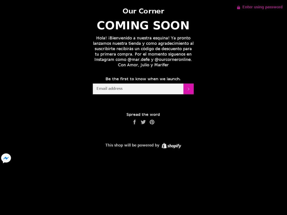 our-corner.com — Shopify storefront screenshot