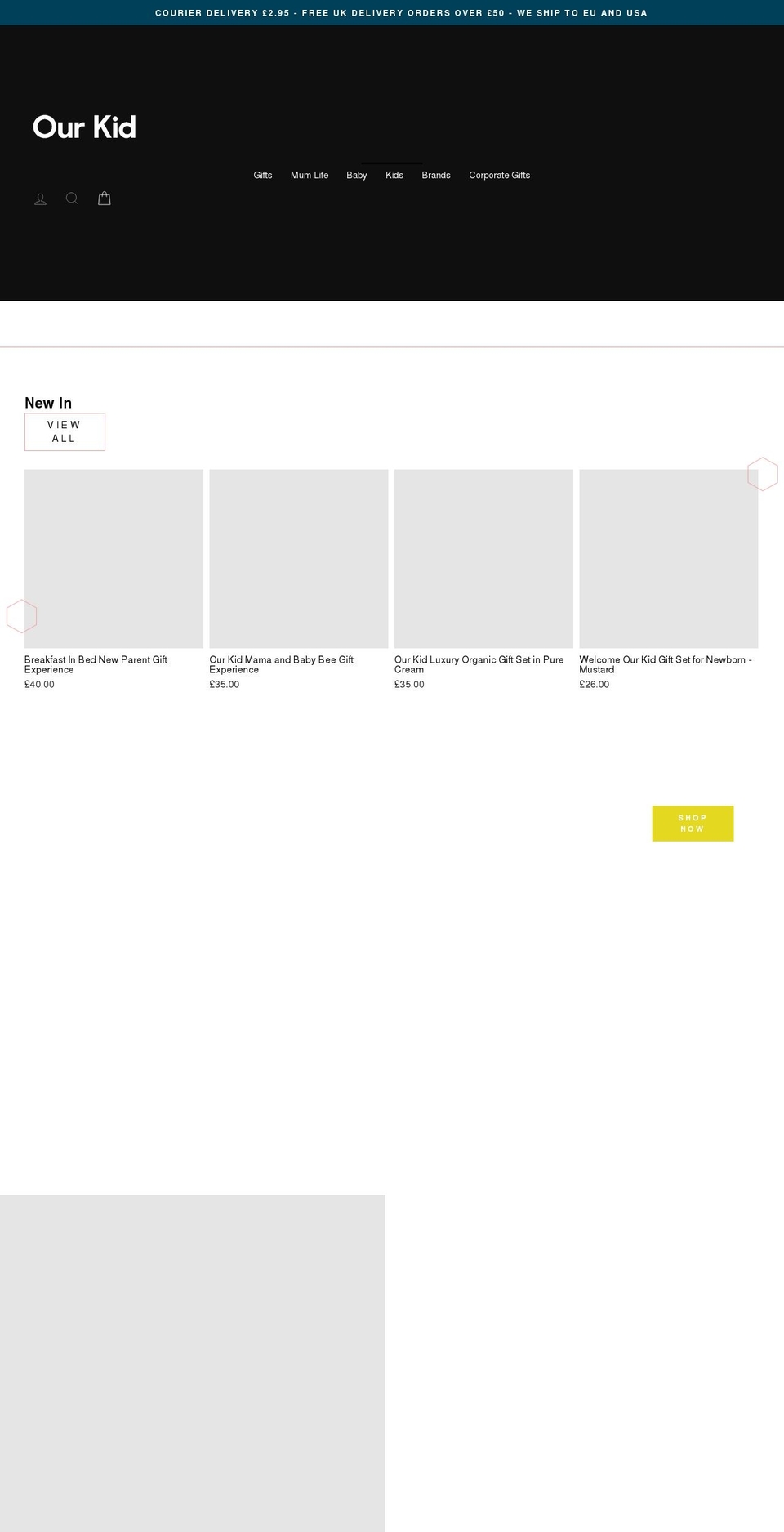 our-kid.co.uk shopify website screenshot