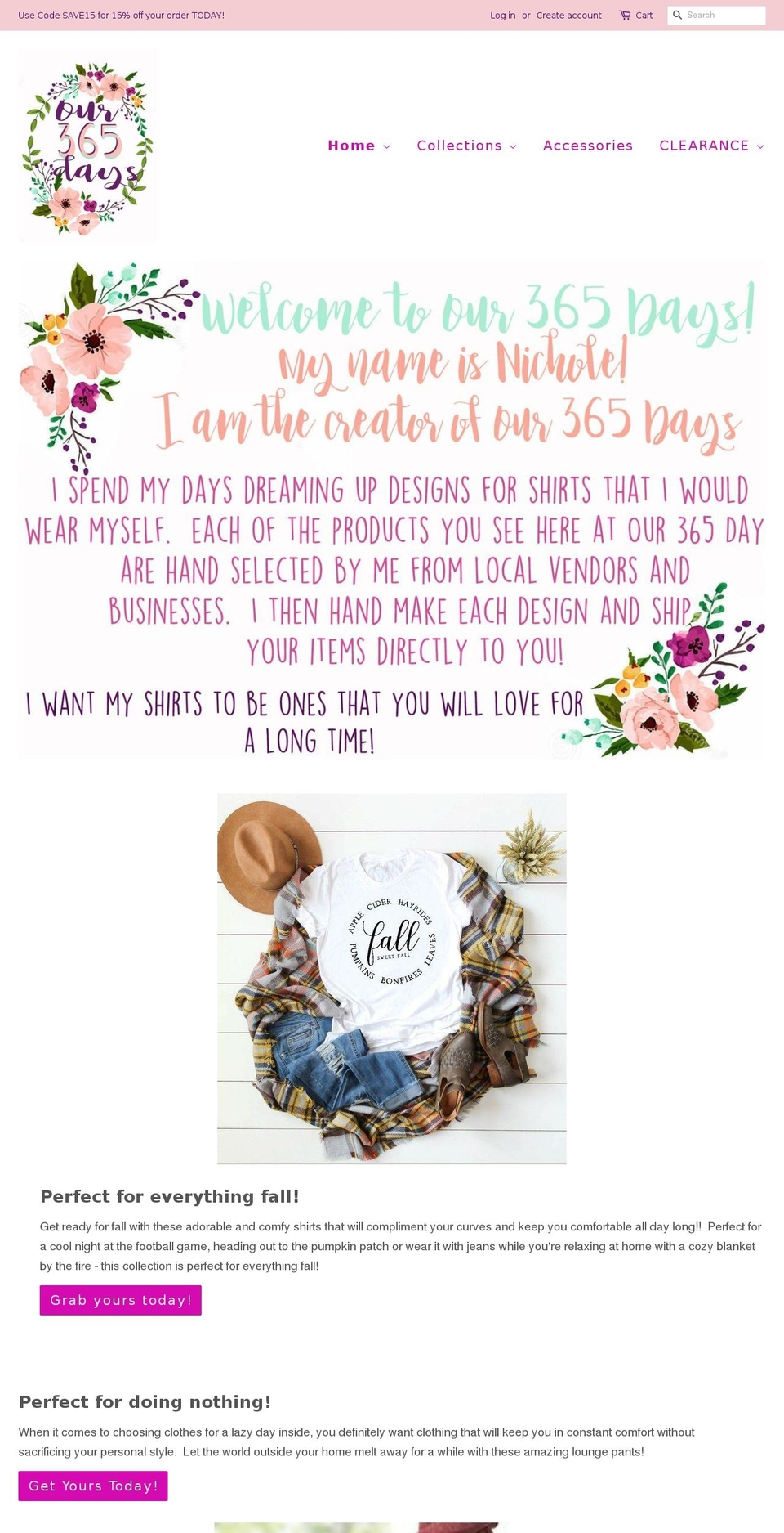 our365days.com shopify website screenshot
