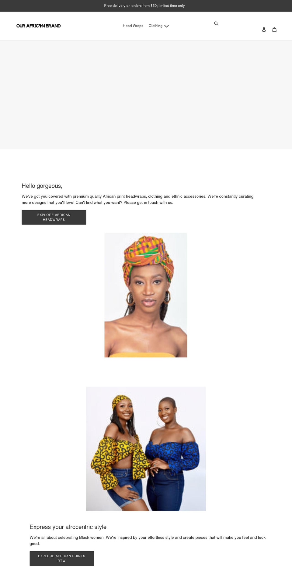 ourafricanbrand.com shopify website screenshot
