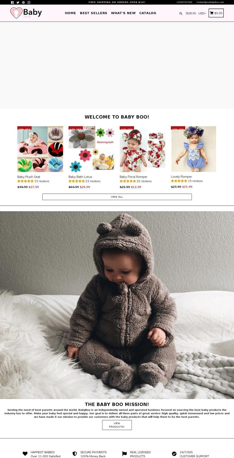 ourbabyboo.com — Shopify storefront screenshot