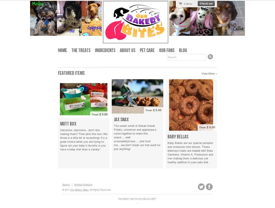 ourbakerybites.com shopify website screenshot