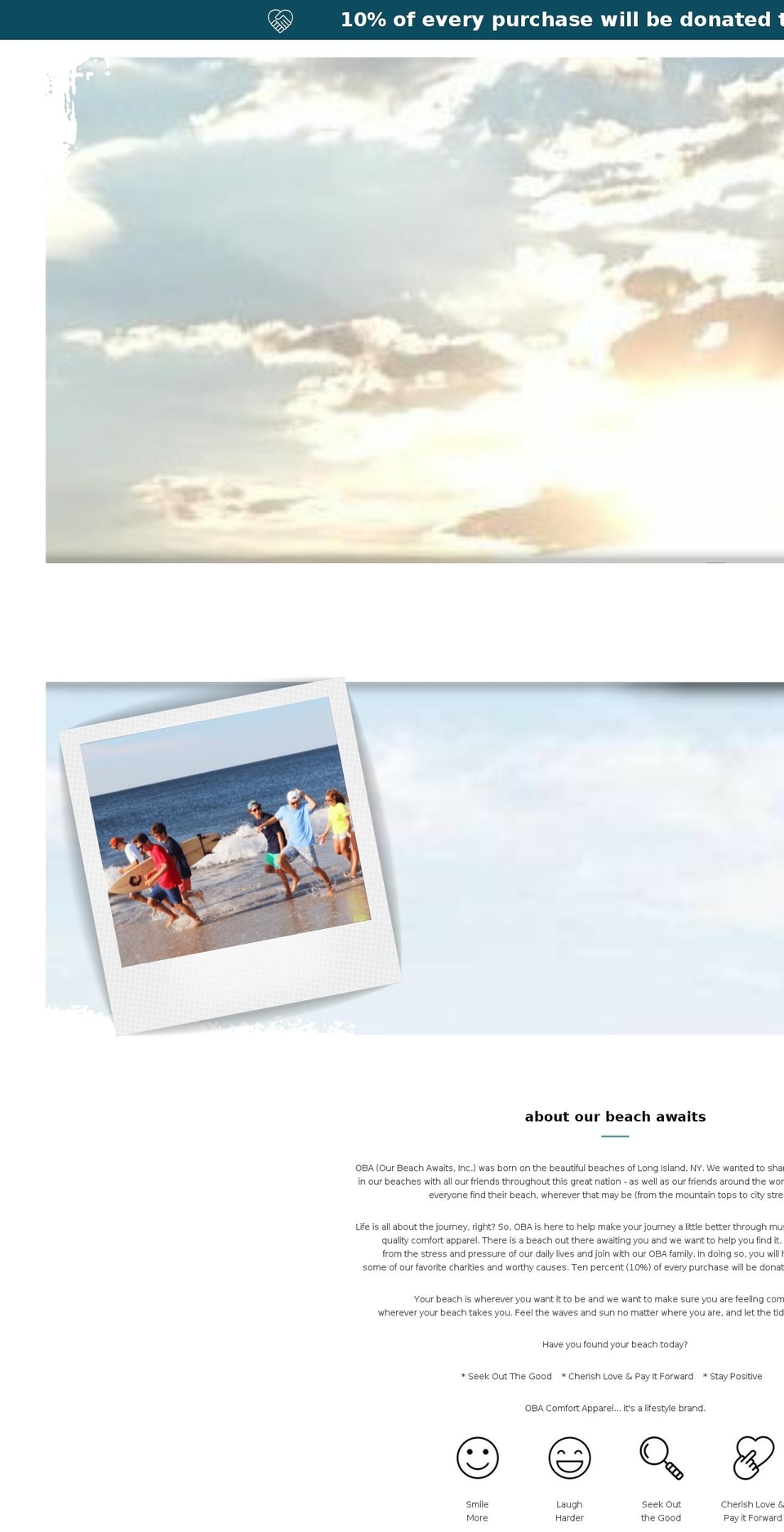 ourbeachawaits.com — Shopify storefront screenshot