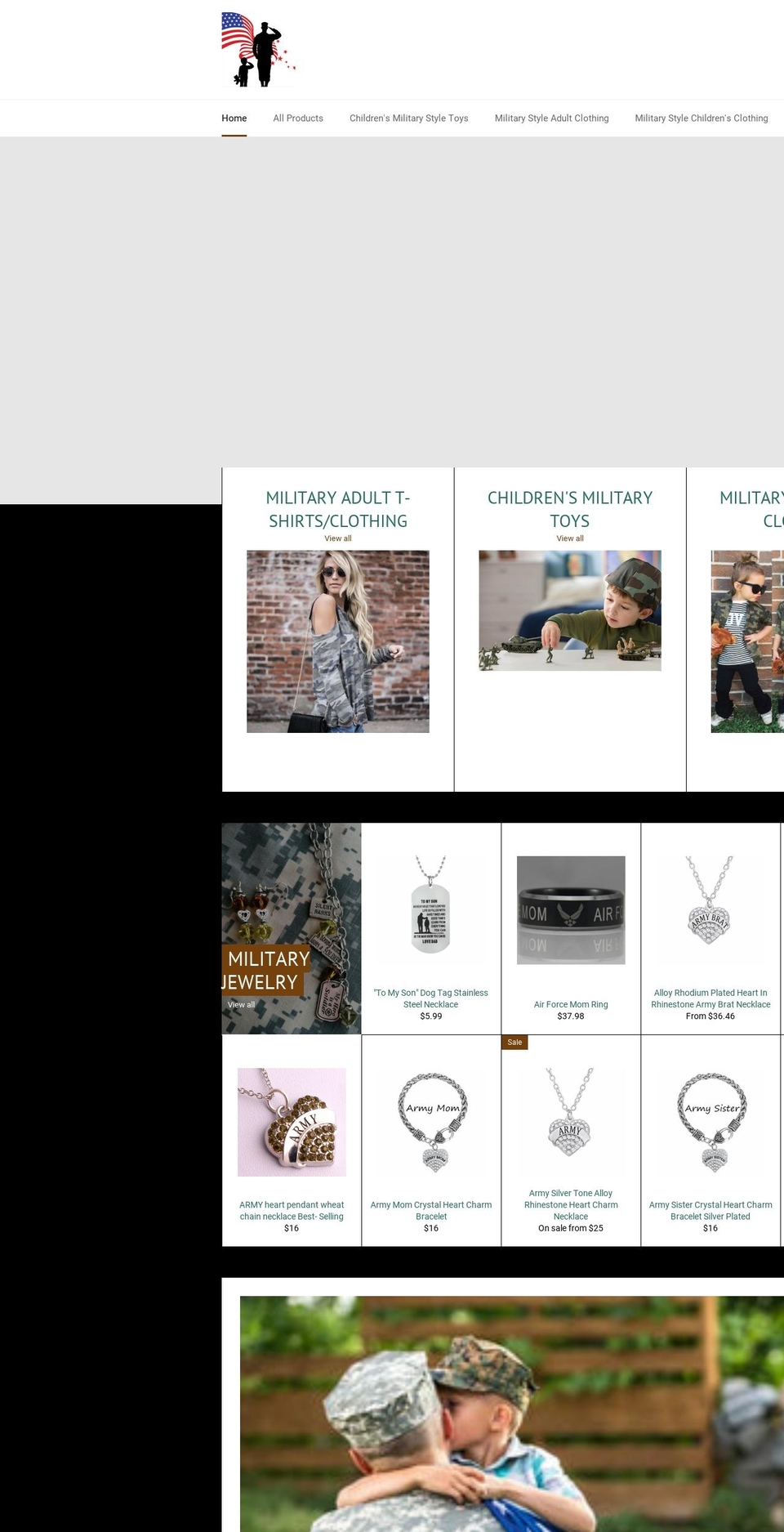 ourboysaresoldiers.com — Shopify storefront screenshot