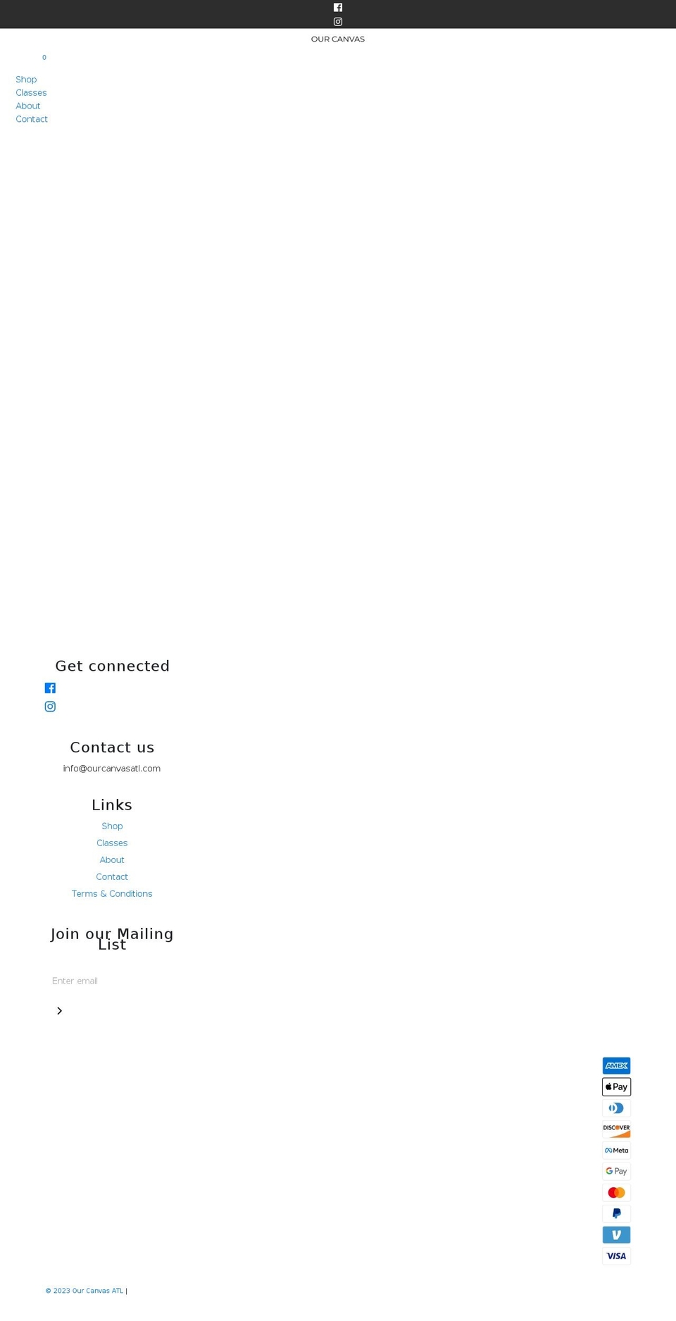 ourcanvasatl.com shopify website screenshot