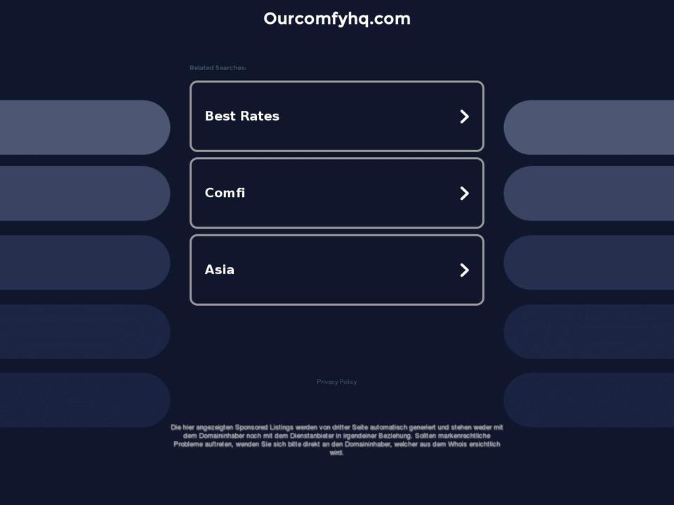 ourcomfyhq.com — Shopify storefront screenshot