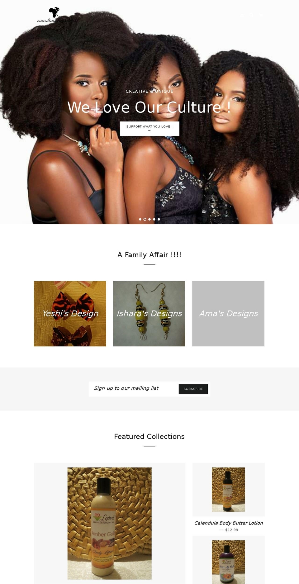 ourcultureshop.com shopify website screenshot