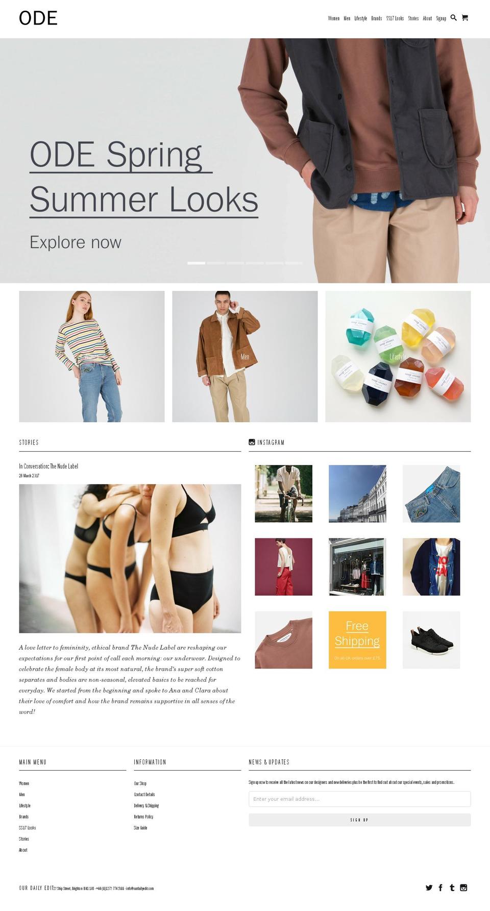 Streamline Shopify theme site example ourdailyedit.com