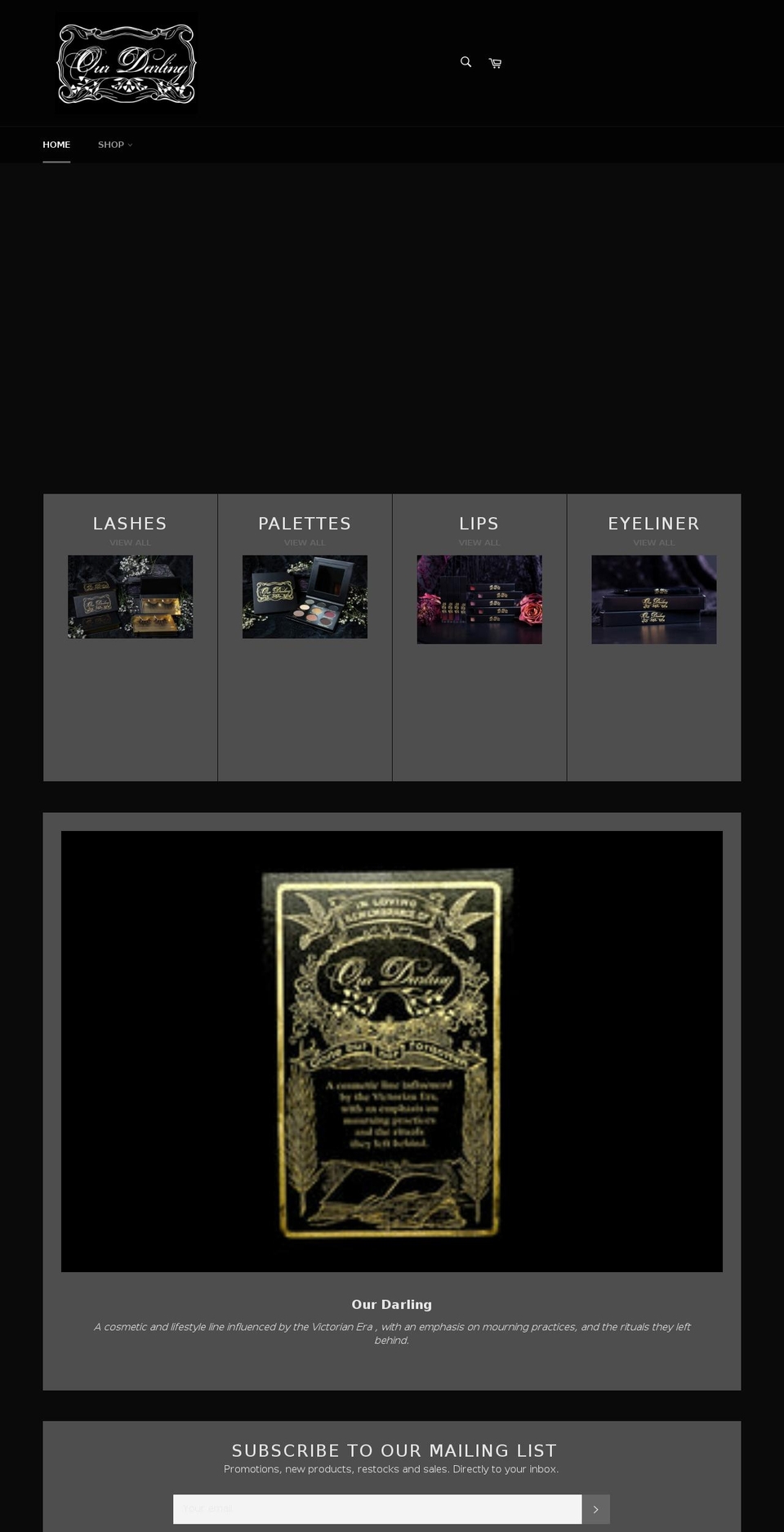 ourdarlingbeauty.com shopify website screenshot