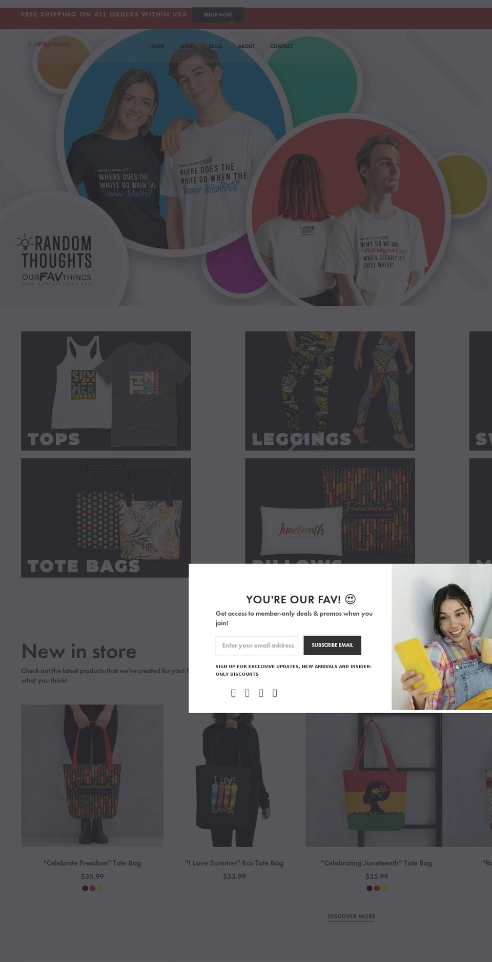 ourfavthings.com shopify website screenshot