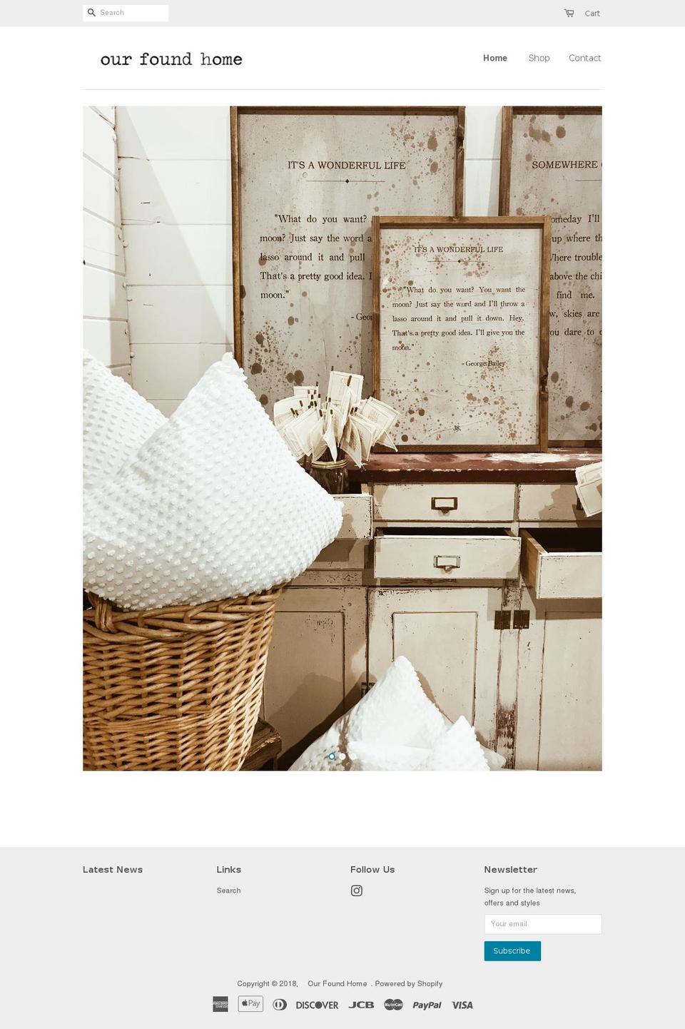 ourfoundhome.com — Shopify storefront screenshot