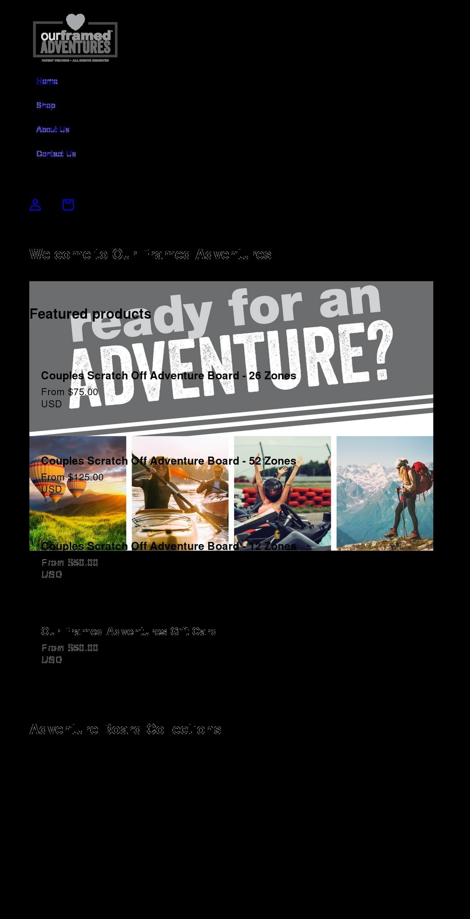 ourframedadventures.com shopify website screenshot