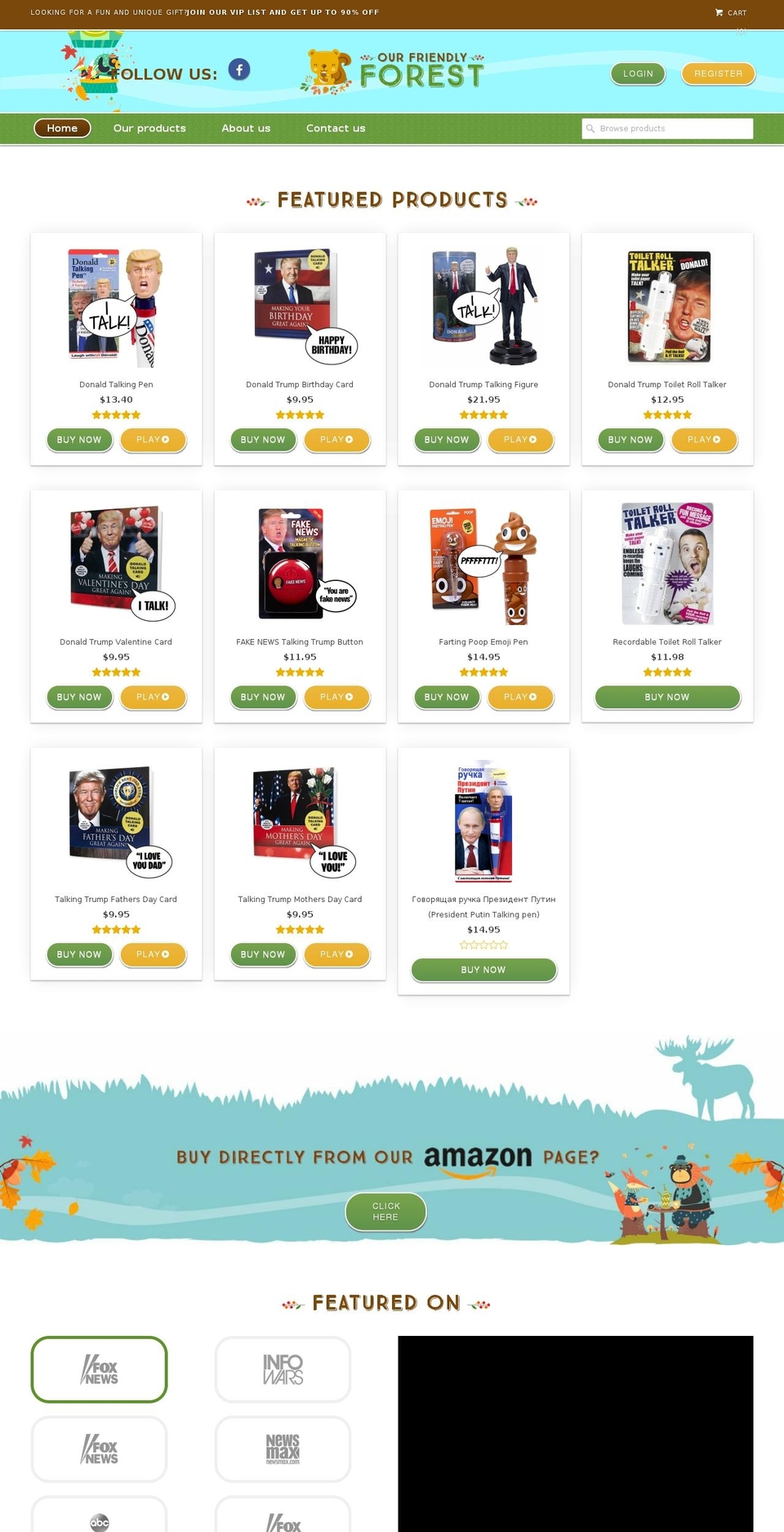 ourfriendlyforest.com — Shopify storefront screenshot