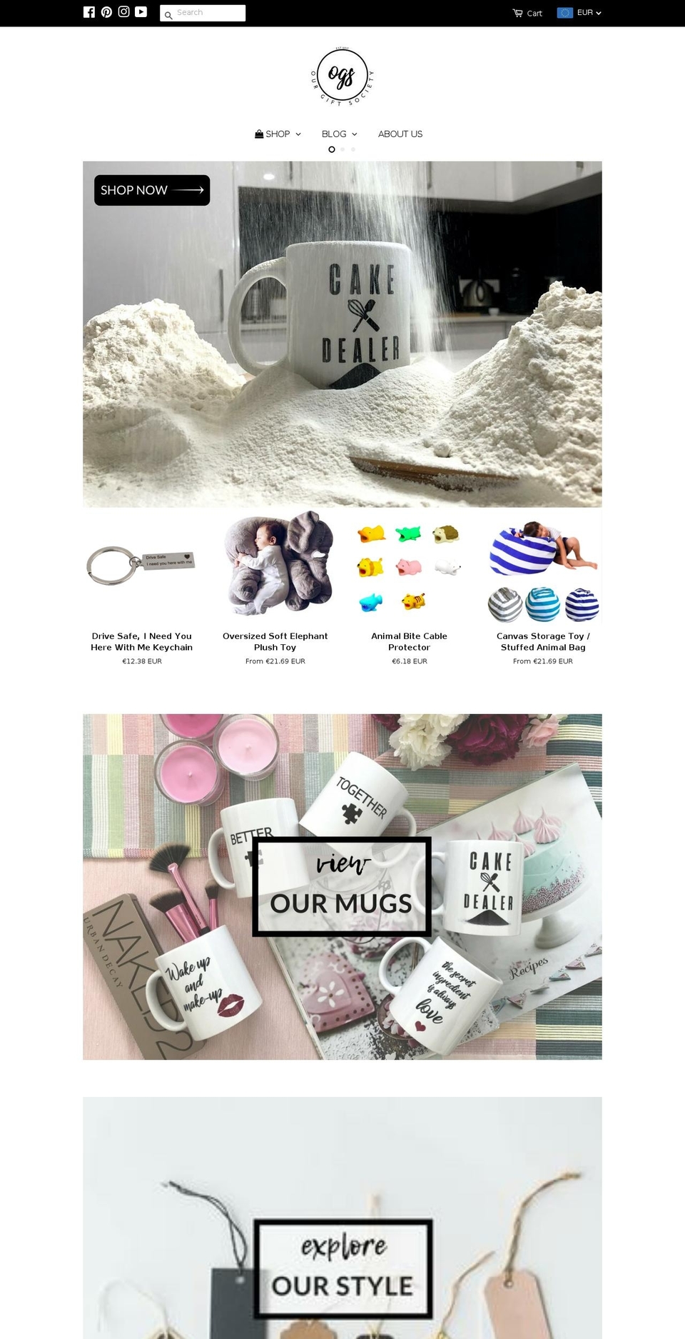 ourgiftsociety.com shopify website screenshot