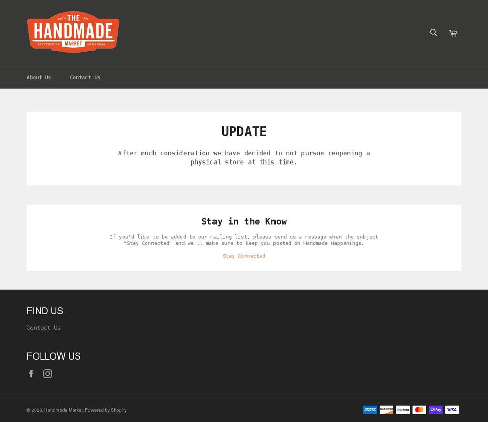 ourhandemademarket.com — Shopify storefront screenshot