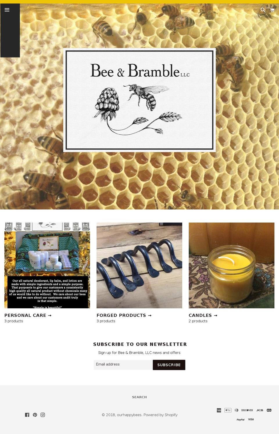ourhappybees.com — Shopify storefront screenshot