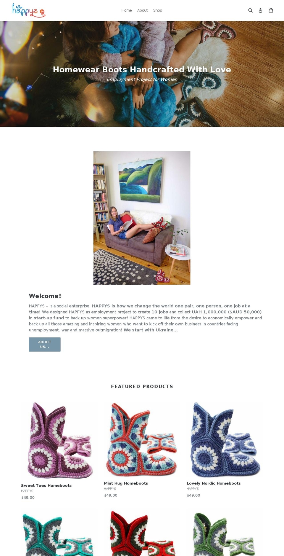 ourhappys.com shopify website screenshot