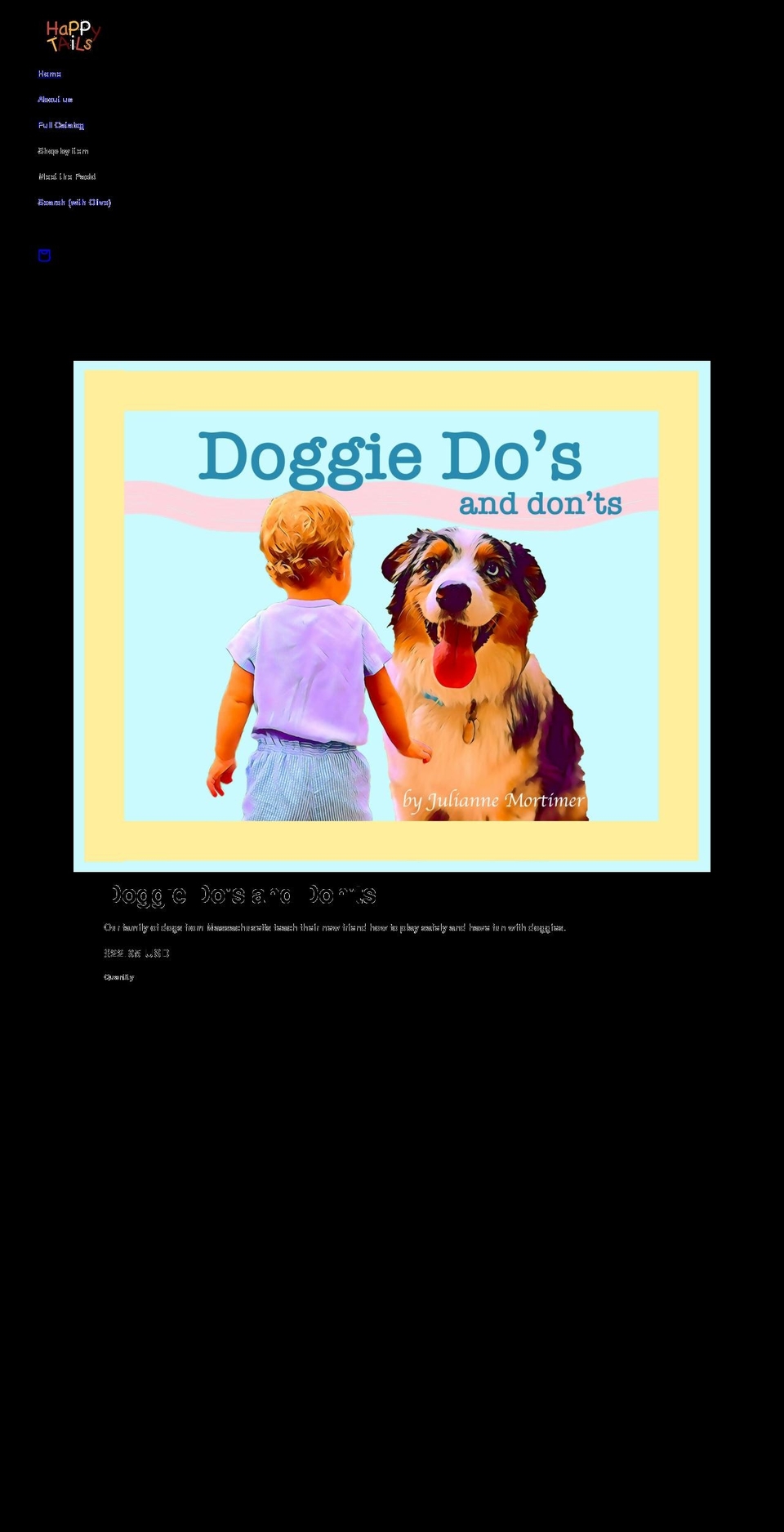 ourhappytails.com shopify website screenshot