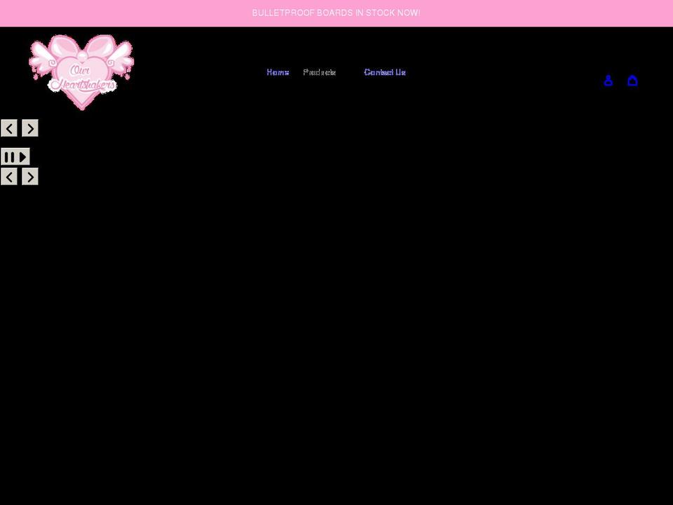 ourheartshakers.com shopify website screenshot