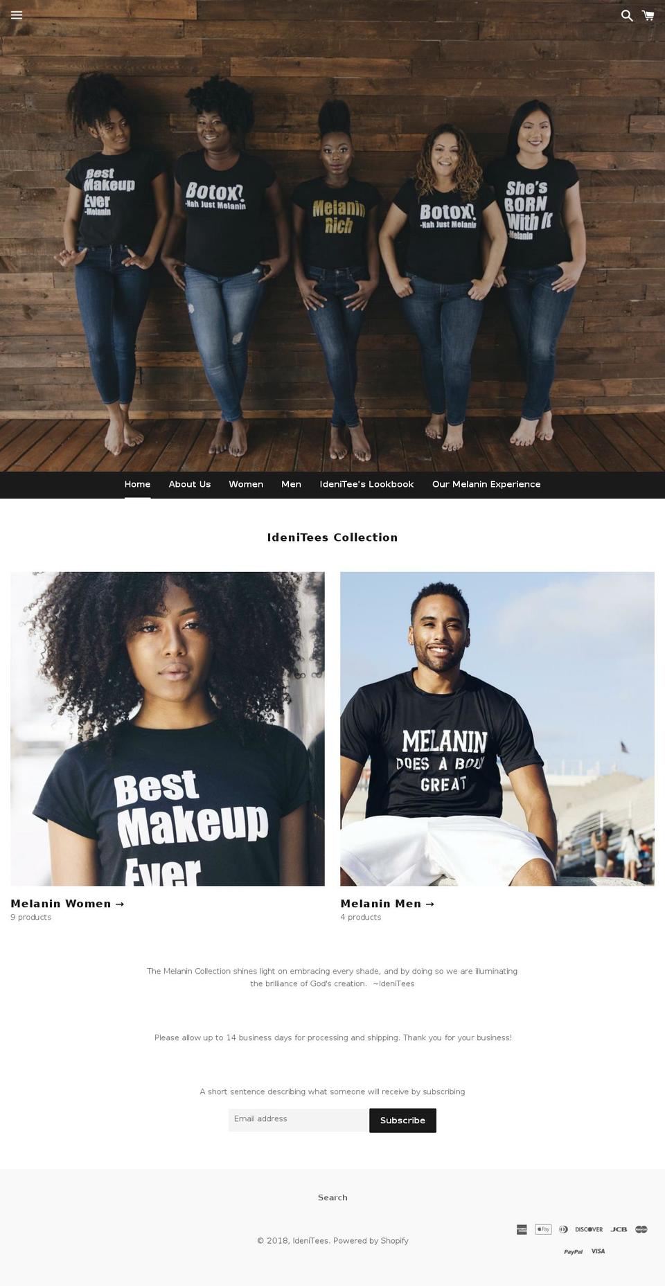 ouridenitees.com — Shopify storefront screenshot