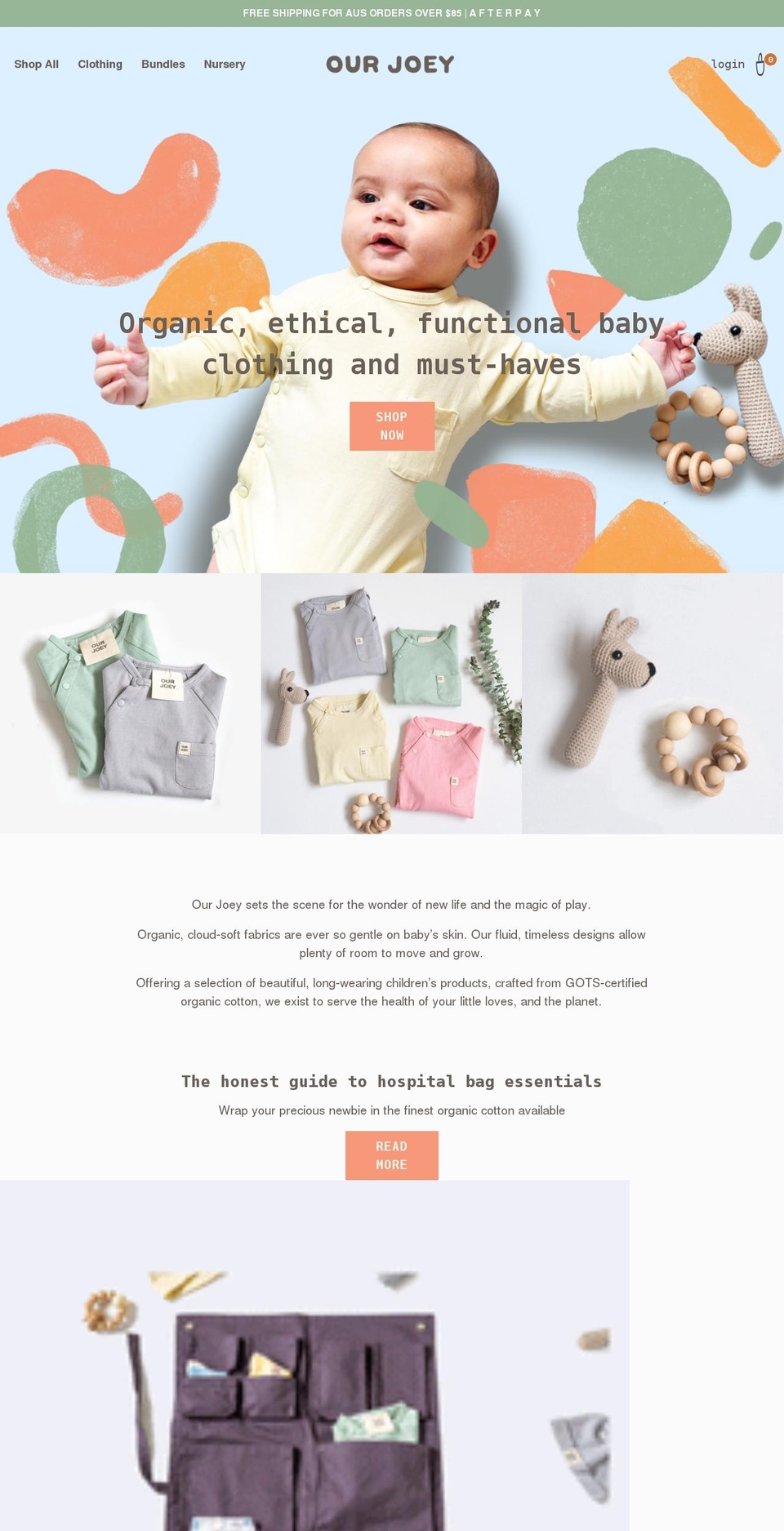 ourjoey.com.au shopify website screenshot