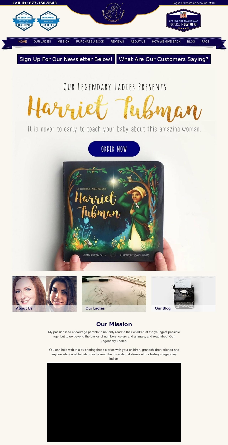 ourlegendaryladies.com — Shopify storefront screenshot