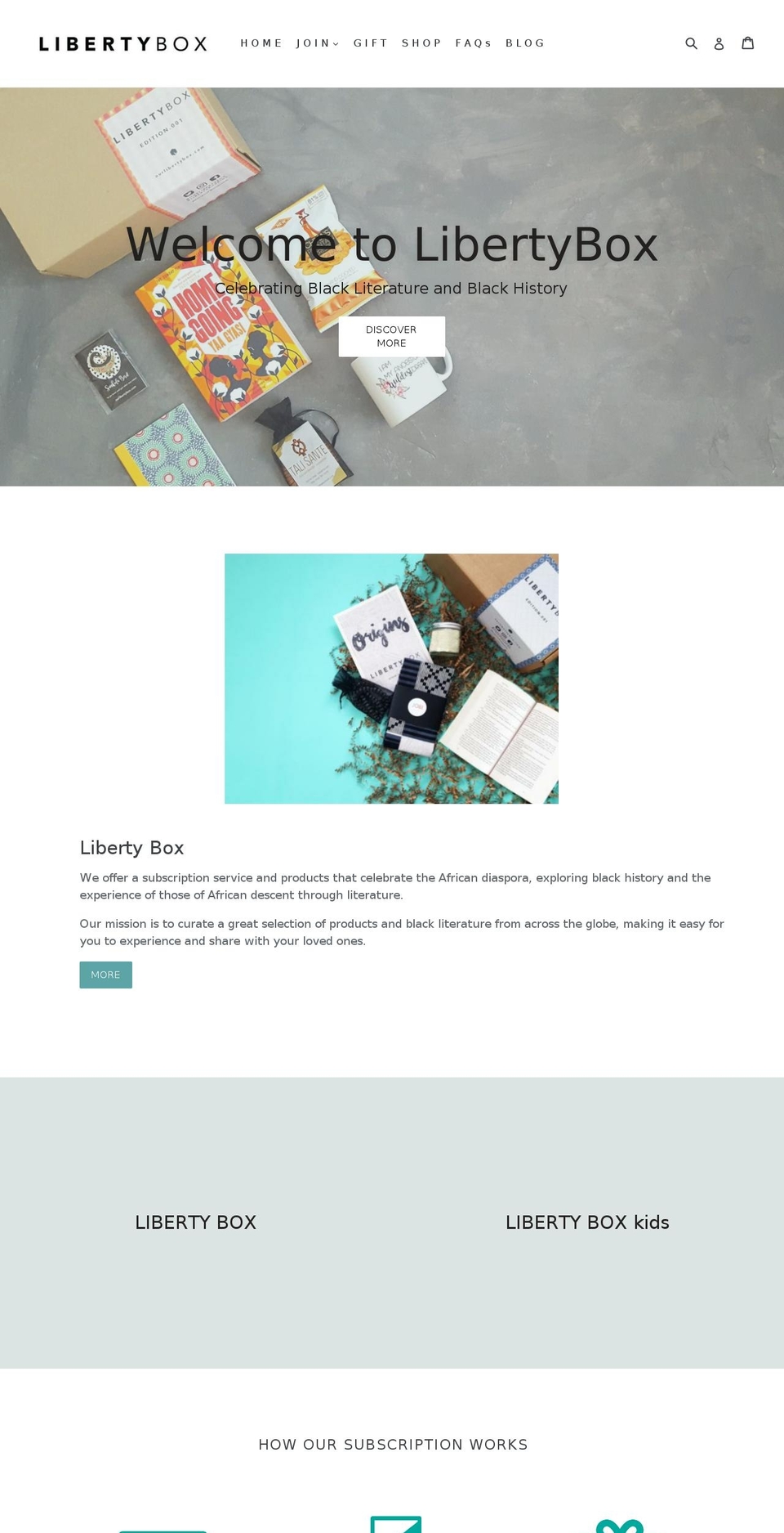 ourlibertybox.com — Shopify storefront screenshot