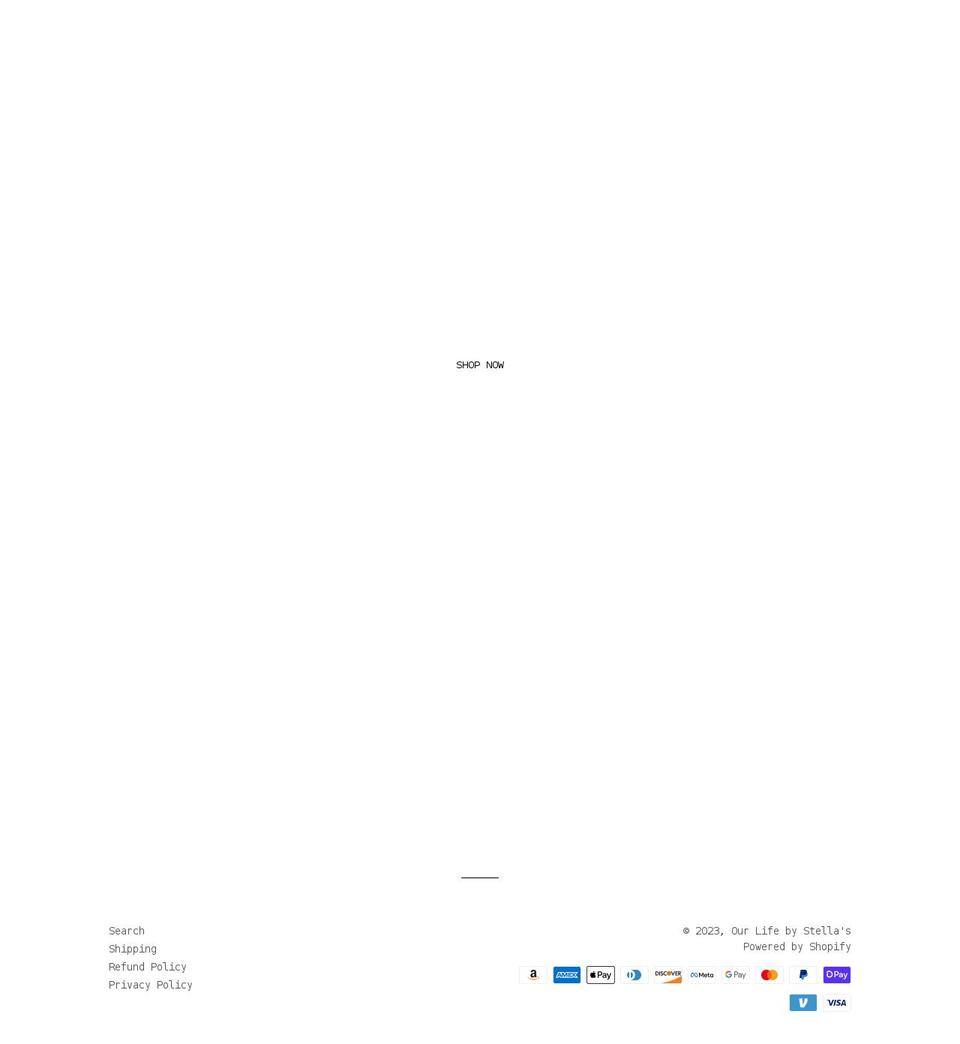 ourlifebystellas.com shopify website screenshot