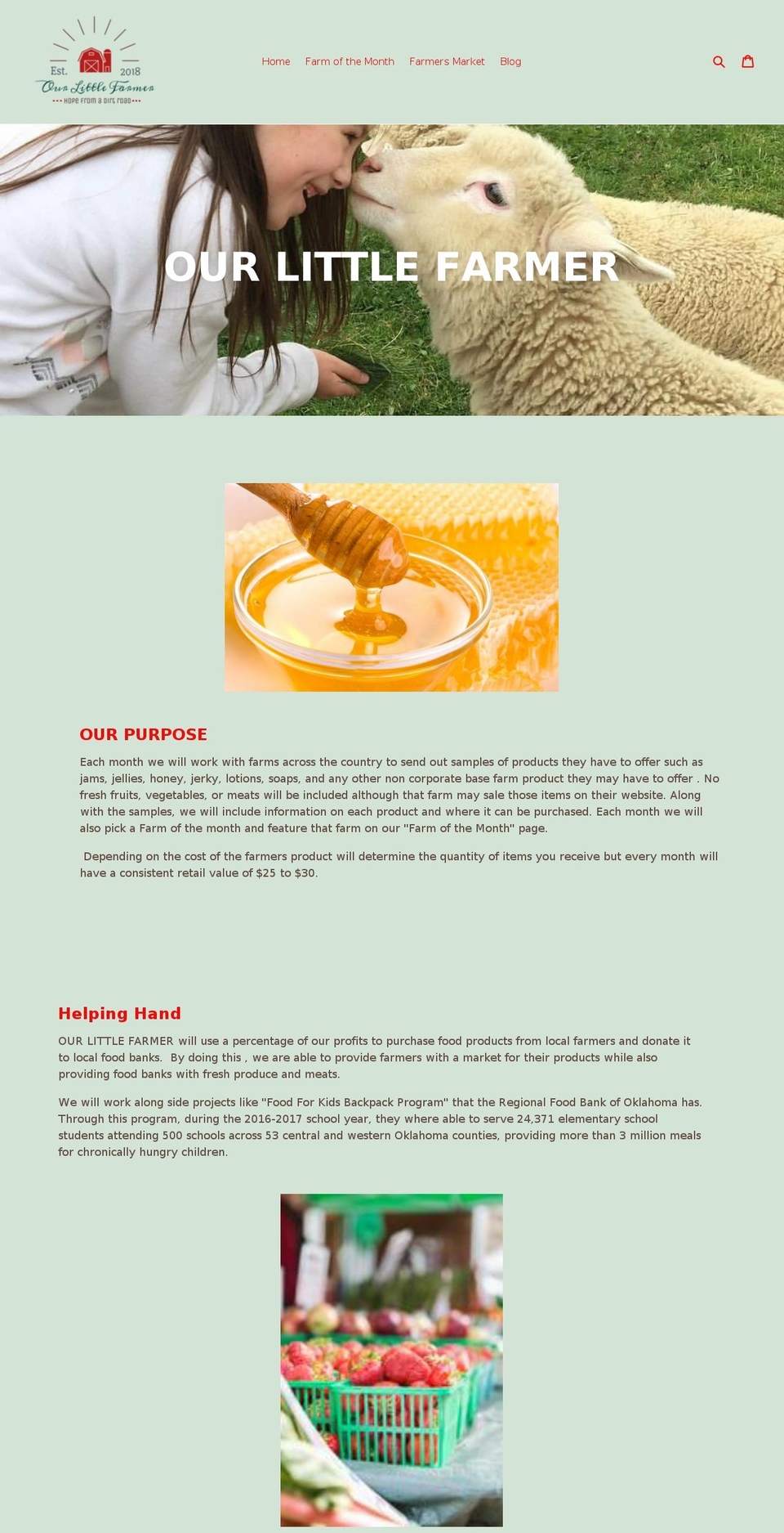 ourlittlefarmer.com — Shopify storefront screenshot