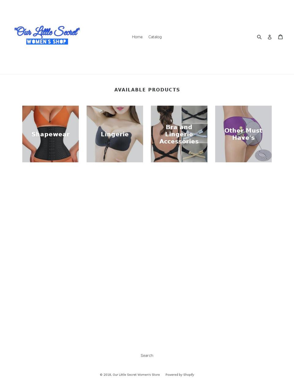 ourlittlesecretwomensshop.com — Shopify storefront screenshot