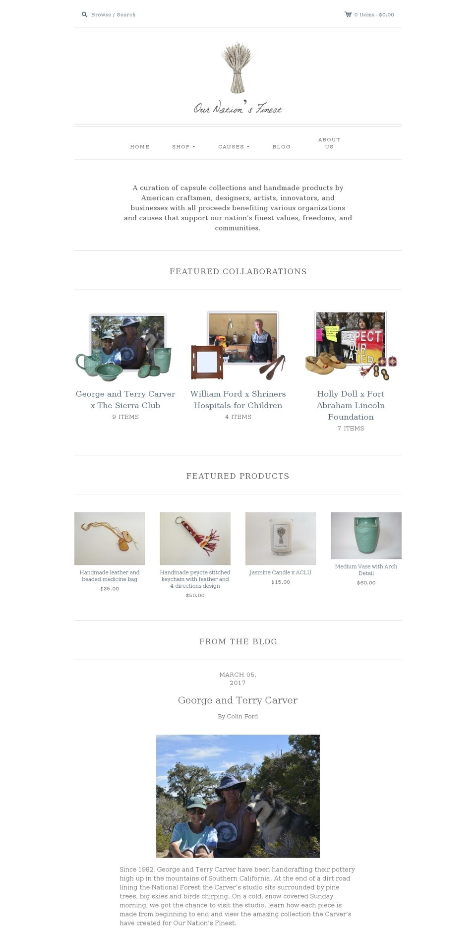 ournationsfinest.com — Shopify storefront screenshot