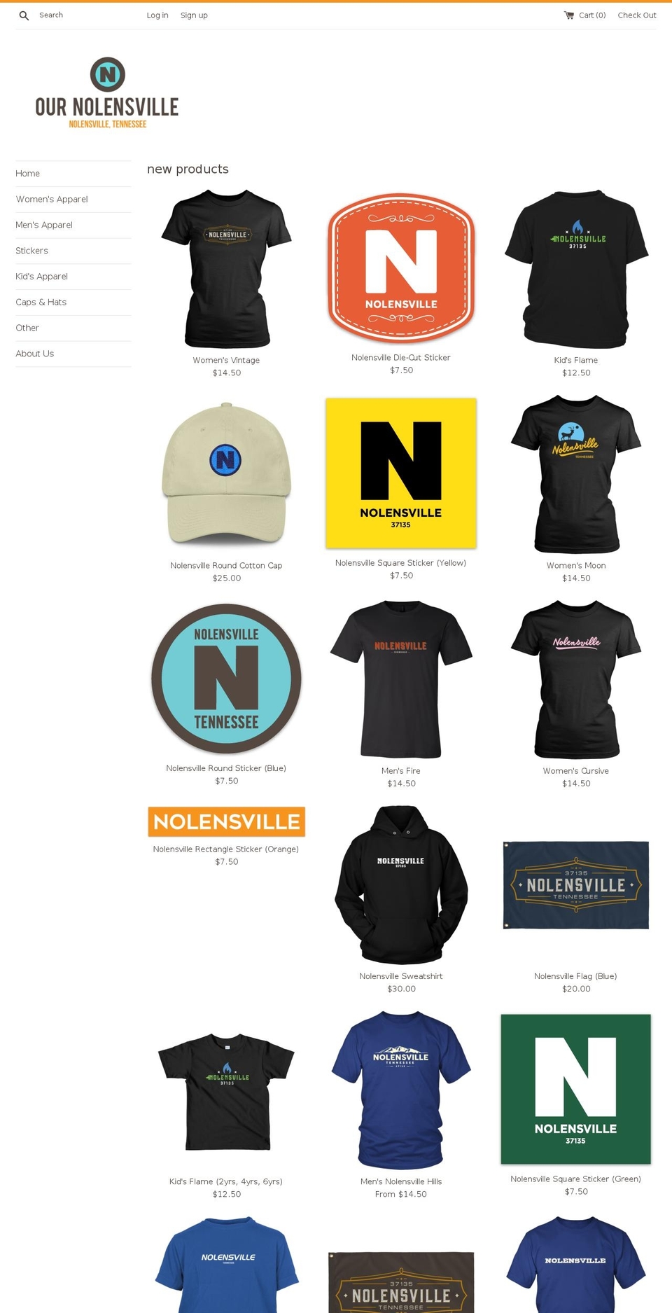 ournolensville.com shopify website screenshot