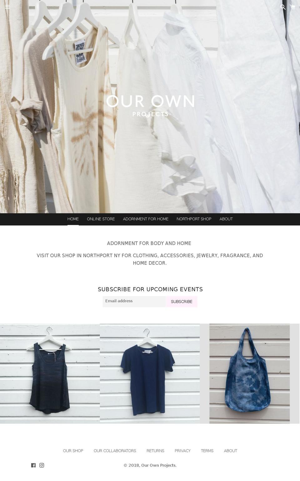 ourownprojects.net shopify website screenshot