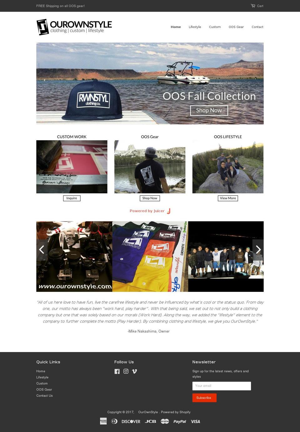 ourownstyle.com shopify website screenshot