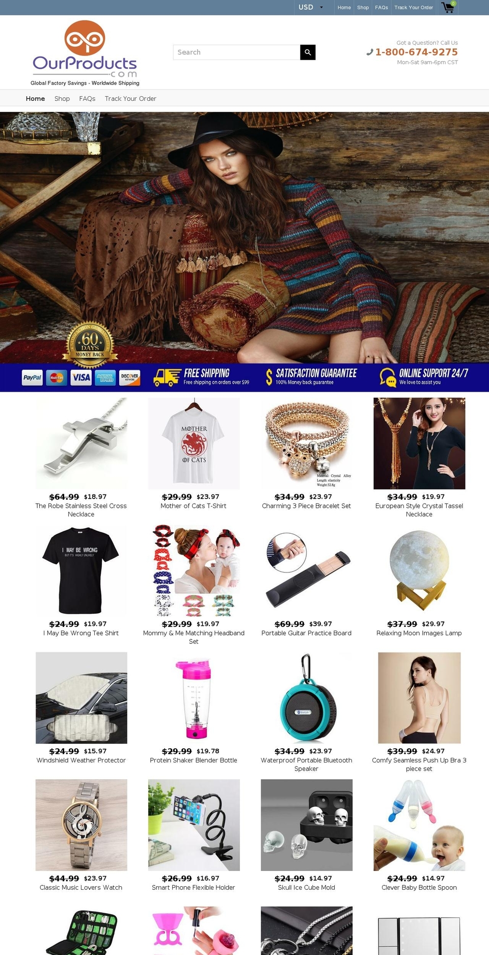 ourproducts.com — Shopify storefront screenshot