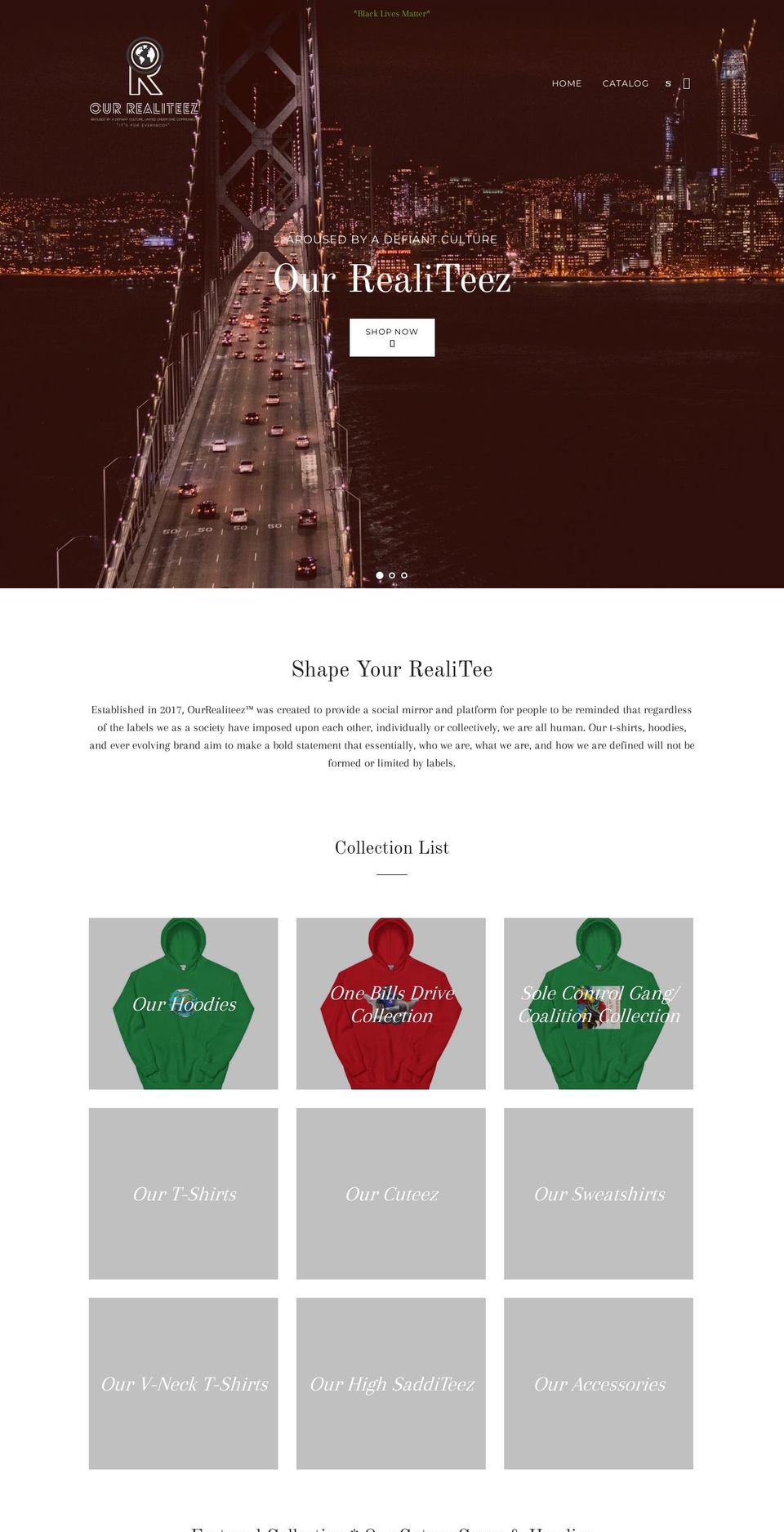 ourrealiteez.nyc shopify website screenshot