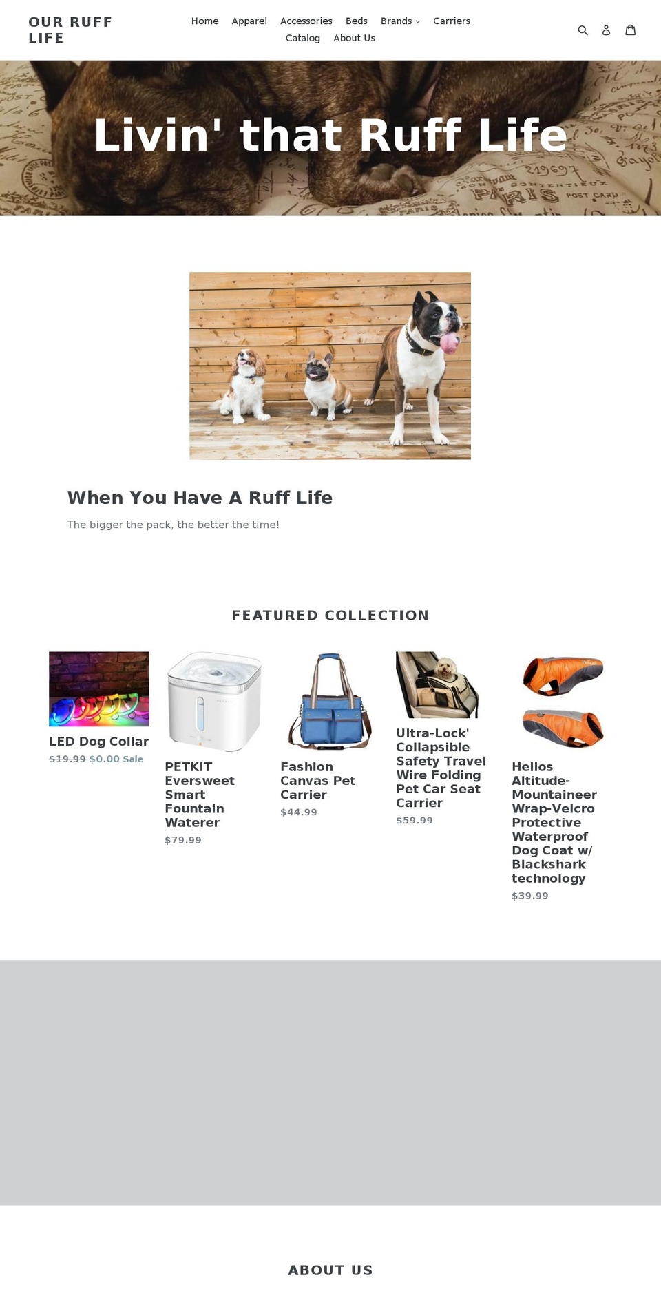 ourrufflife.com — Shopify storefront screenshot