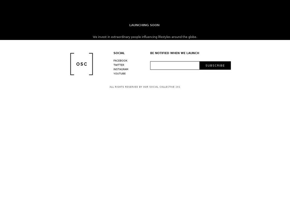 oursocialcollective.com — Shopify storefront screenshot