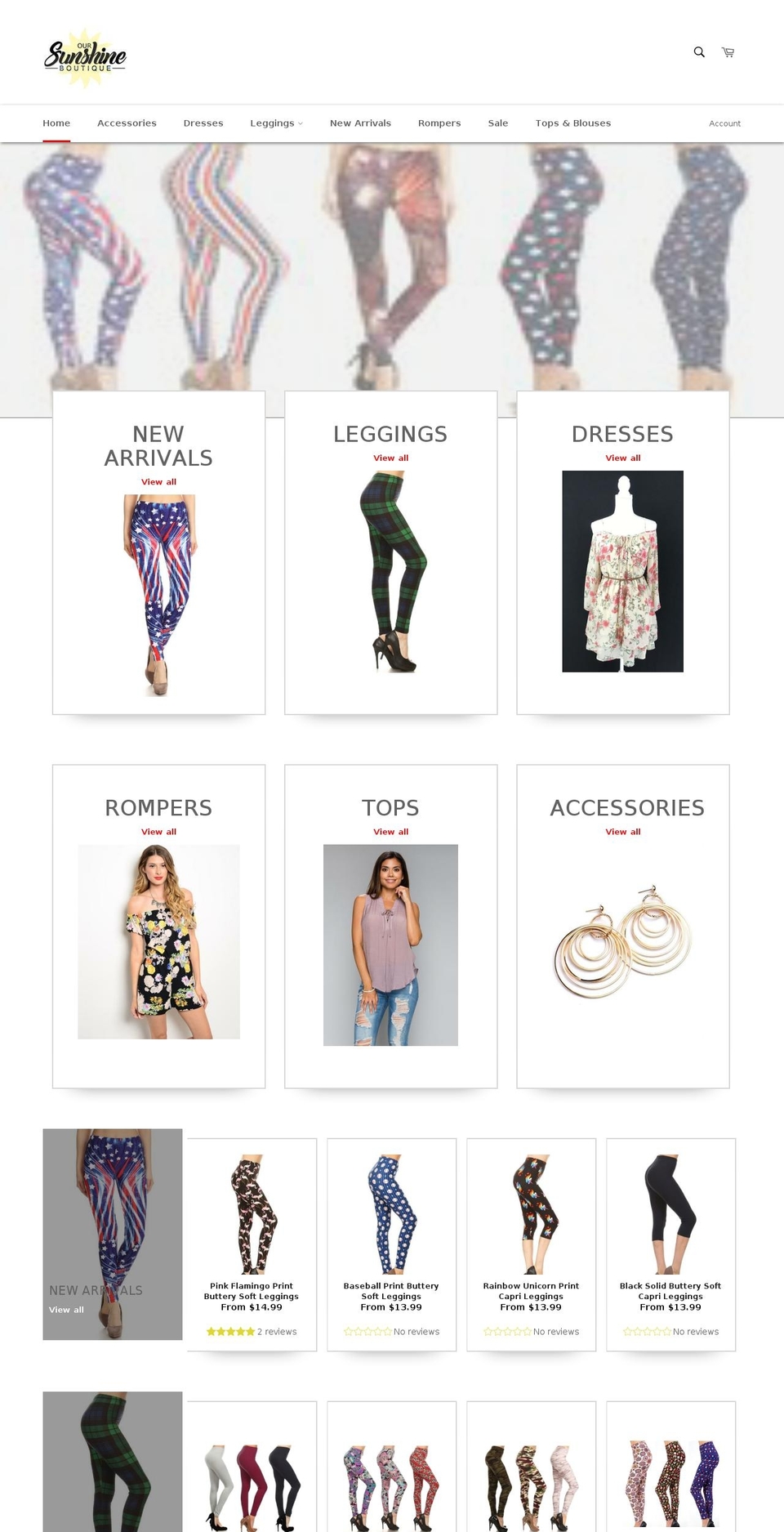 oursunshineboutique.com — Shopify storefront screenshot