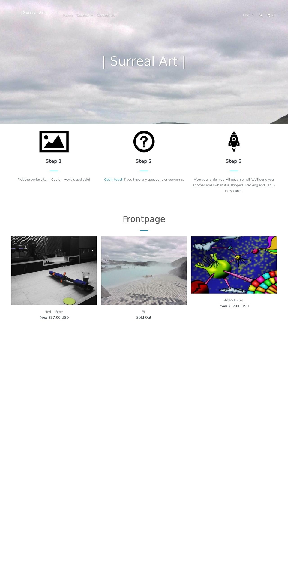 oursurrealart.com shopify website screenshot