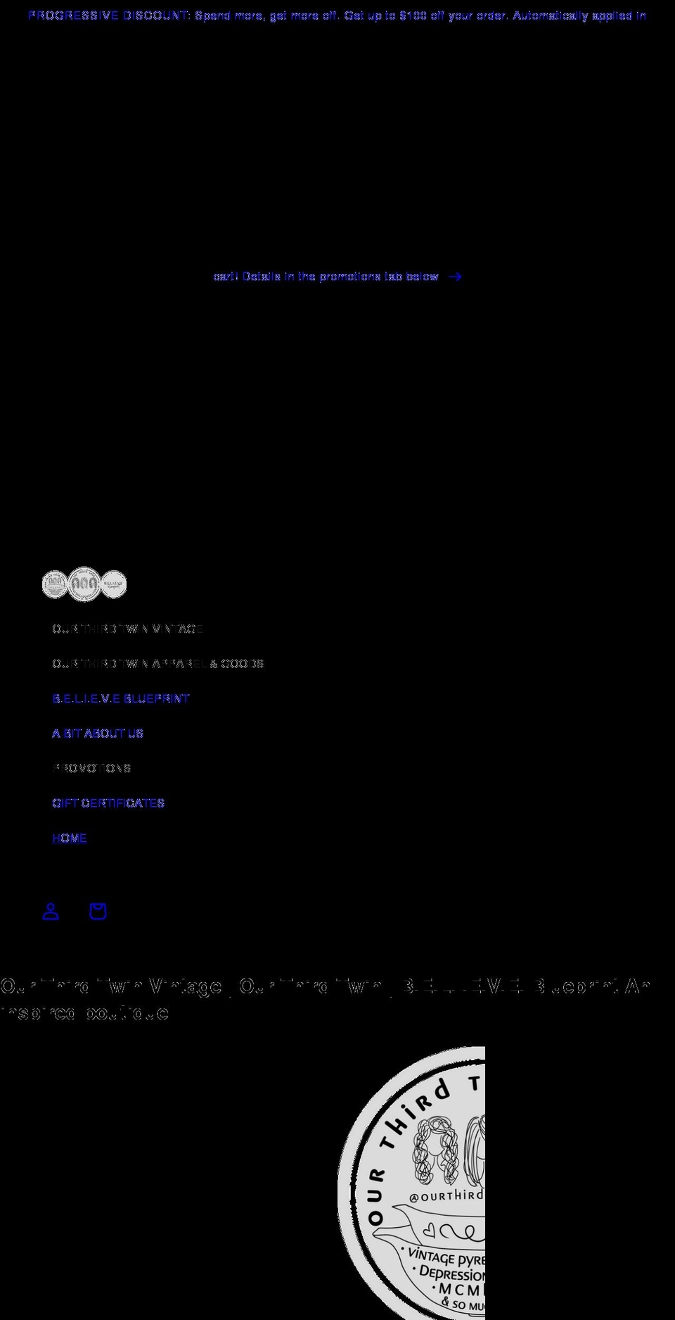 ourthirdtwin.com shopify website screenshot