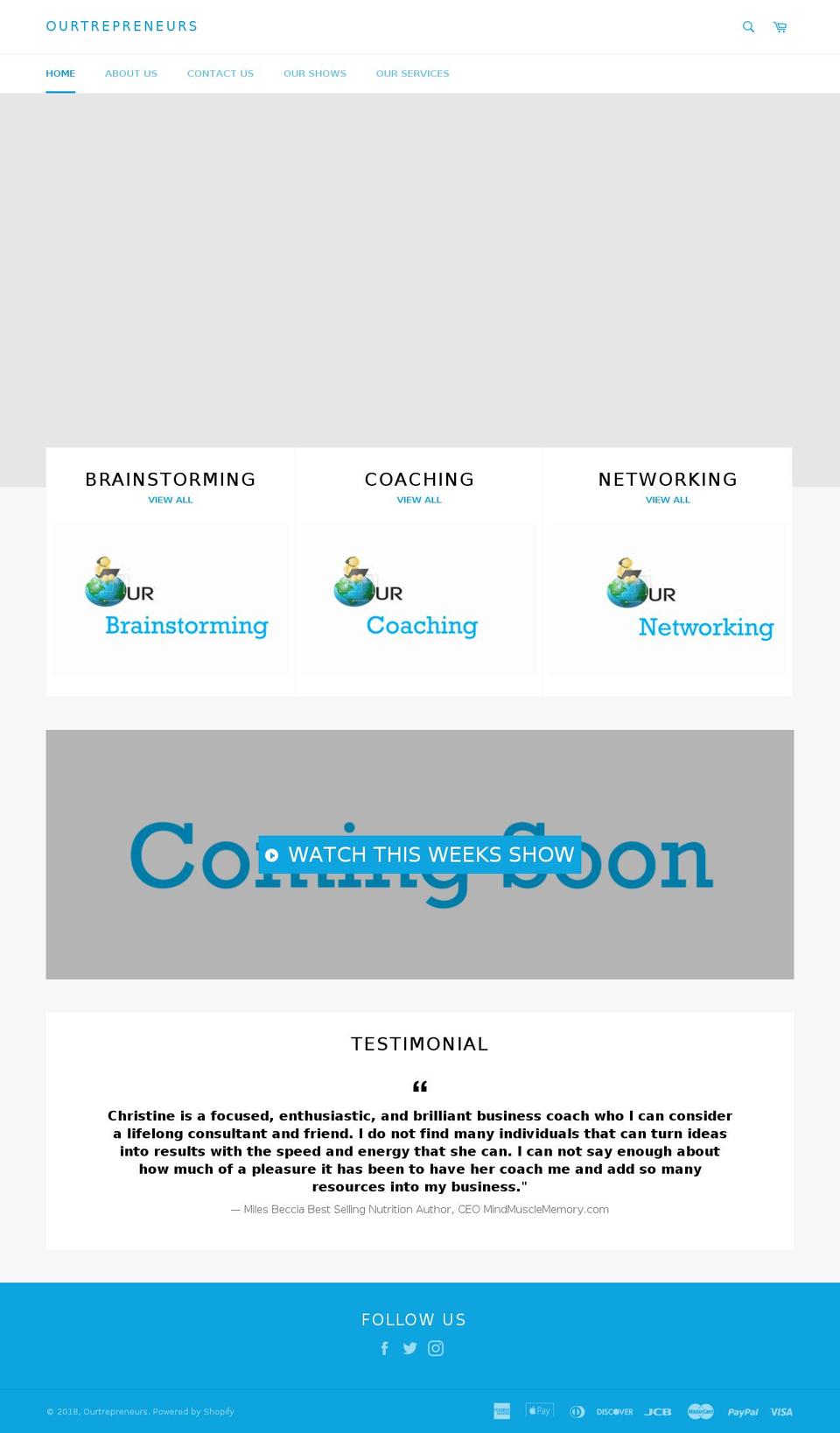 ourtrepreneurs.com shopify website screenshot