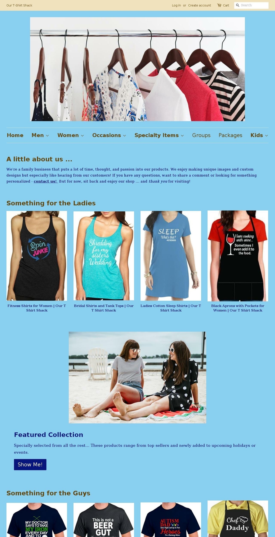 ourtshirtshack.com — Shopify storefront screenshot