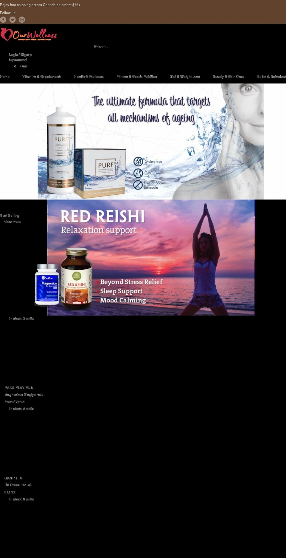 ourwellness.shop shopify website screenshot