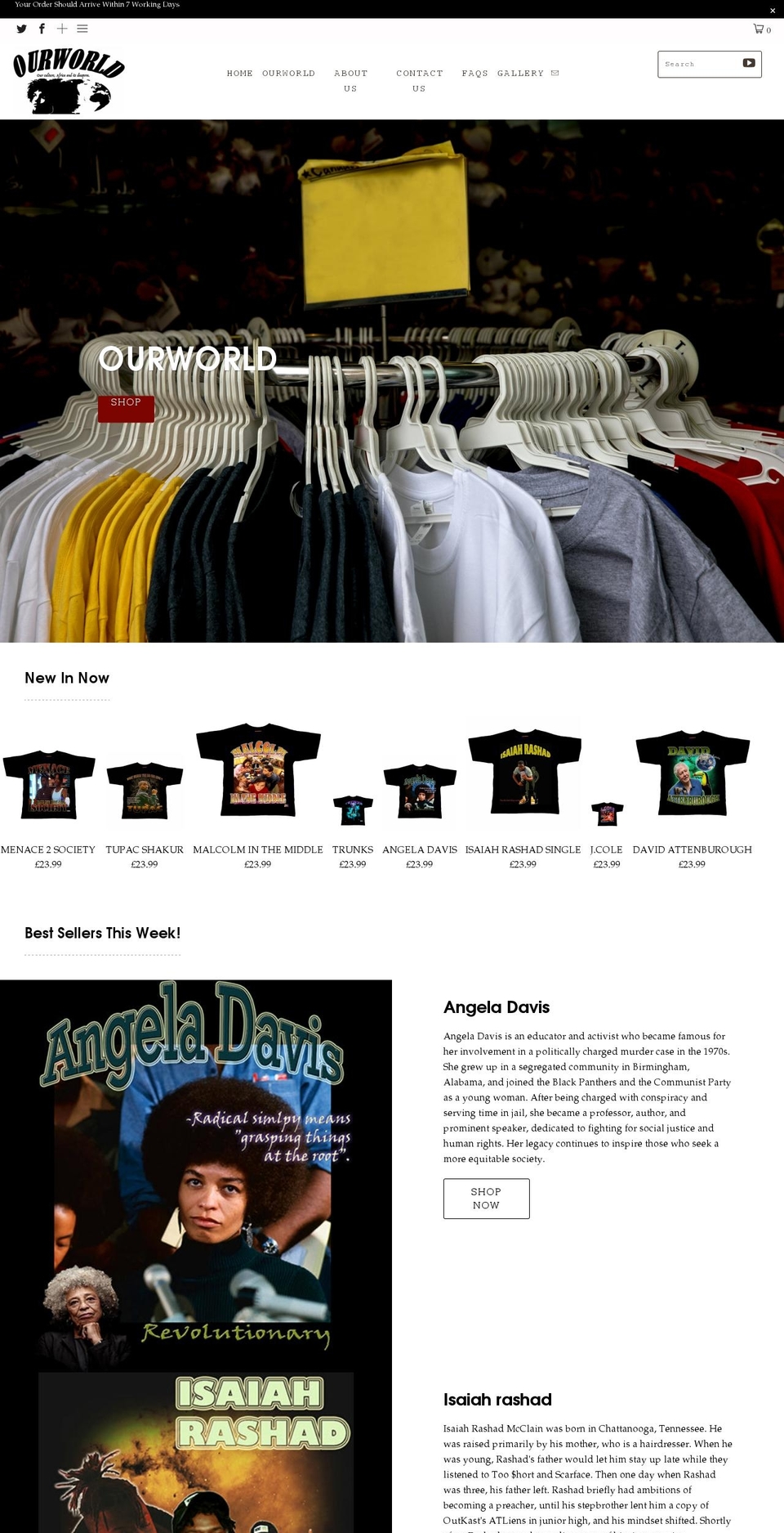 ourworld-clothing.com shopify website screenshot