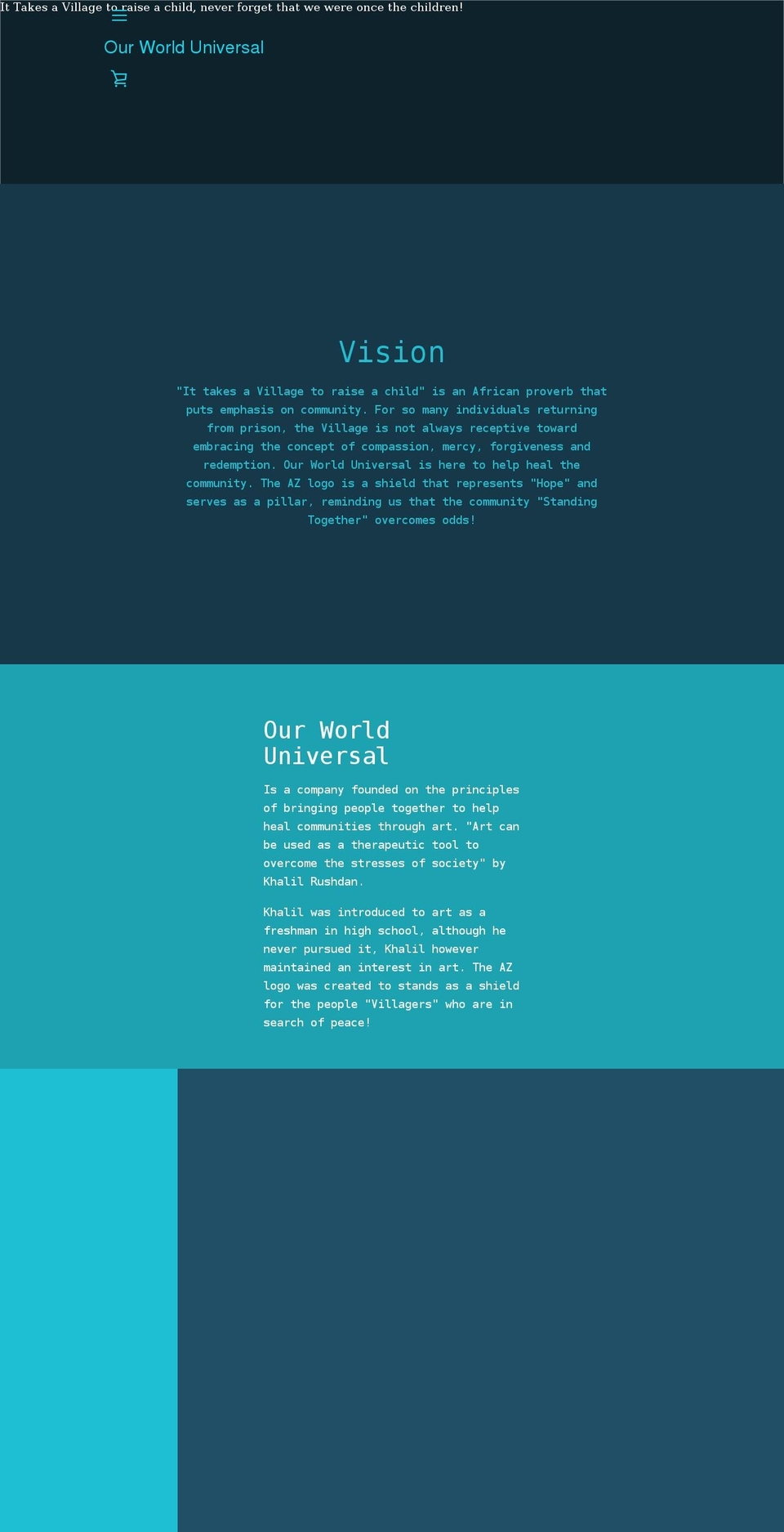 ourworlduniversal.com shopify website screenshot